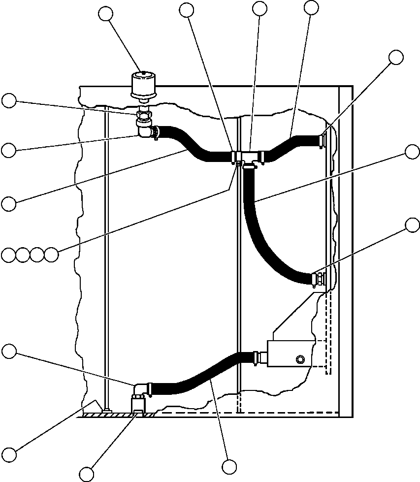 Komatsu parts book diagram for AFE42-GA 630E GLIDER KIT - AK5157 S/N GAE2209 & UP      MAGNUM HOBET: DRIVE WHEEL PIPING