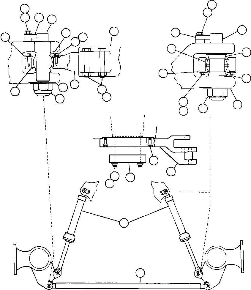 Komatsu parts book diagram for AFE42-GA 630E GLIDER KIT - AK5157 S/N GAE2209 & UP      MAGNUM HOBET: STEERING ARMS & LINKAGE