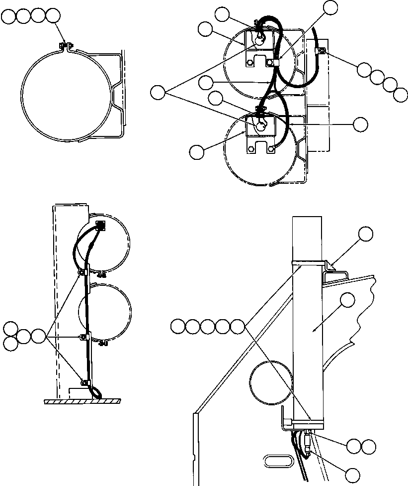 Komatsu parts book diagram for AFE42-GA 630E GLIDER KIT - AK5157 S/N GAE2209 & UP      MAGNUM HOBET: STEERING ACCUMULATOR INSTL