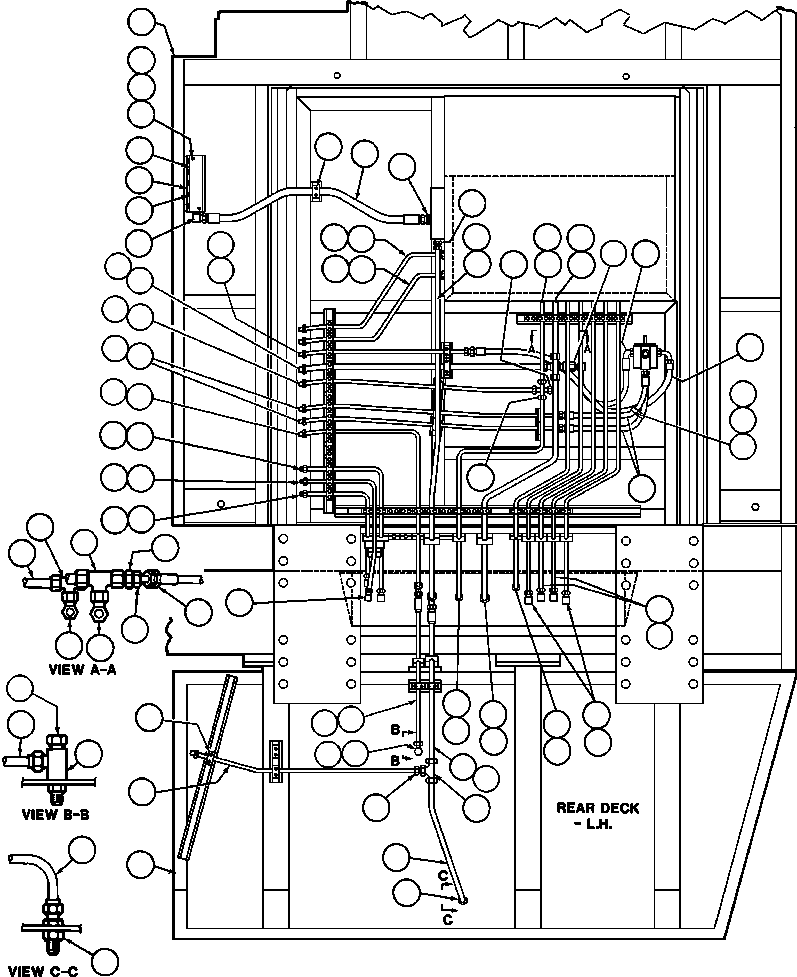 Komatsu parts book diagram for AFE42-GA 630E GLIDER KIT - AK5157 S/N GAE2209 & UP      MAGNUM HOBET: UNDER CAB PIPING