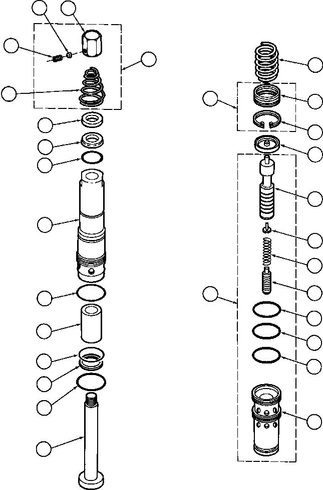 Komatsu parts book diagram for AFE42-GA 630E GLIDER KIT - AK5157 S/N GAE2209 & UP      MAGNUM HOBET: UPPER ACTUATOR PLUNGER ASSEMBLY