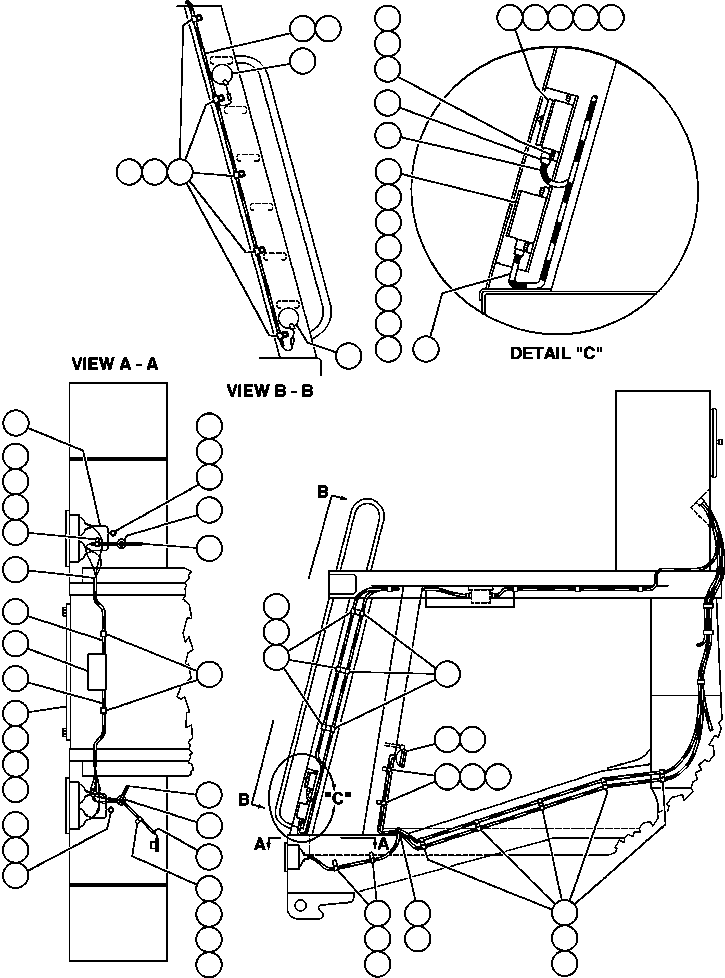 Komatsu parts book diagram for AFE42-GA 630E GLIDER KIT - AK5157 S/N GAE2209 & UP      MAGNUM HOBET: HEAD, LADDER & SERVICE LIGHT WIRING