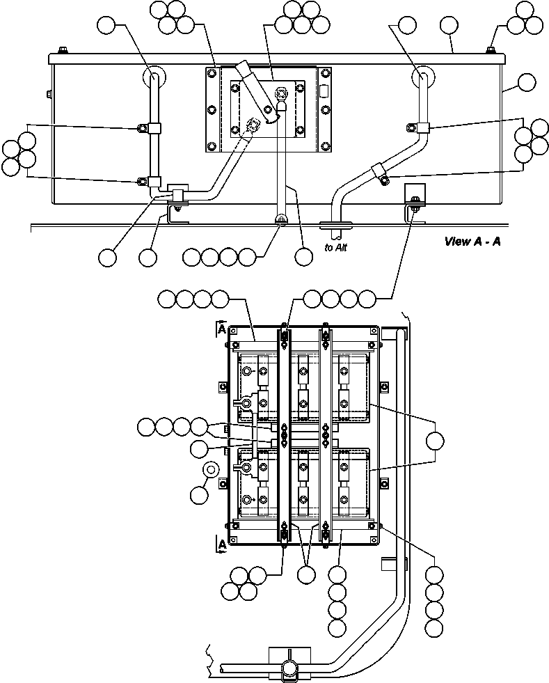 Komatsu parts book diagram for AFE42-GA 630E GLIDER KIT - AK5157 S/N GAE2209 & UP      MAGNUM HOBET: BATTERY WIRING INSTALLATION
