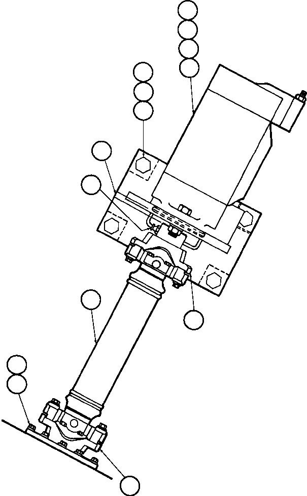 Komatsu parts book diagram for AFE42-GA 630E GLIDER KIT - AK5157 S/N GAE2209 & UP      MAGNUM HOBET: HOIST PUMP & U-JOINT INSTALLATION