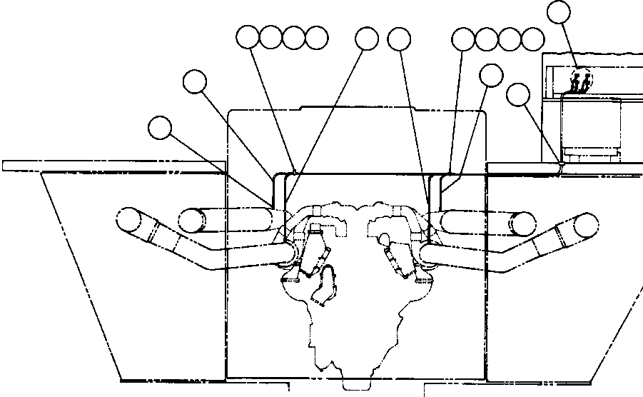 Dump Trucks Komatsu / AFE43-AQ 685E S/N 32261 & 32262 JWANENG(AFE43-AQ) / AIR CLEANER INDICATOR PIPING(042 : 14400)