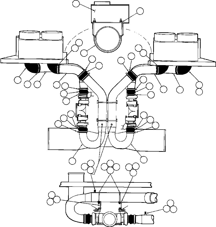 Dump Trucks Komatsu / AFE44-A 510E S/N 31682-3, 31697-9, 31712-8, 31724-5, 31734-5 COAL & ALLIED(AFE44-A) / AIR CLEANER PIPING(032 : 25051)