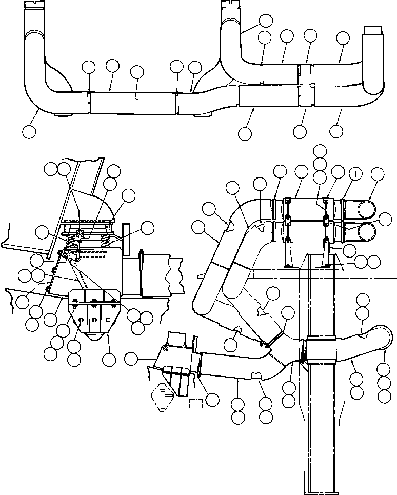 Dump Trucks Komatsu / AFE44-A 510E S/N 31682-3, 31697-9, 31712-8, 31724-5, 31734-5 COAL & ALLIED(AFE44-A) / ENGINE EXHAUST INSTALLATION(042 : 25054)