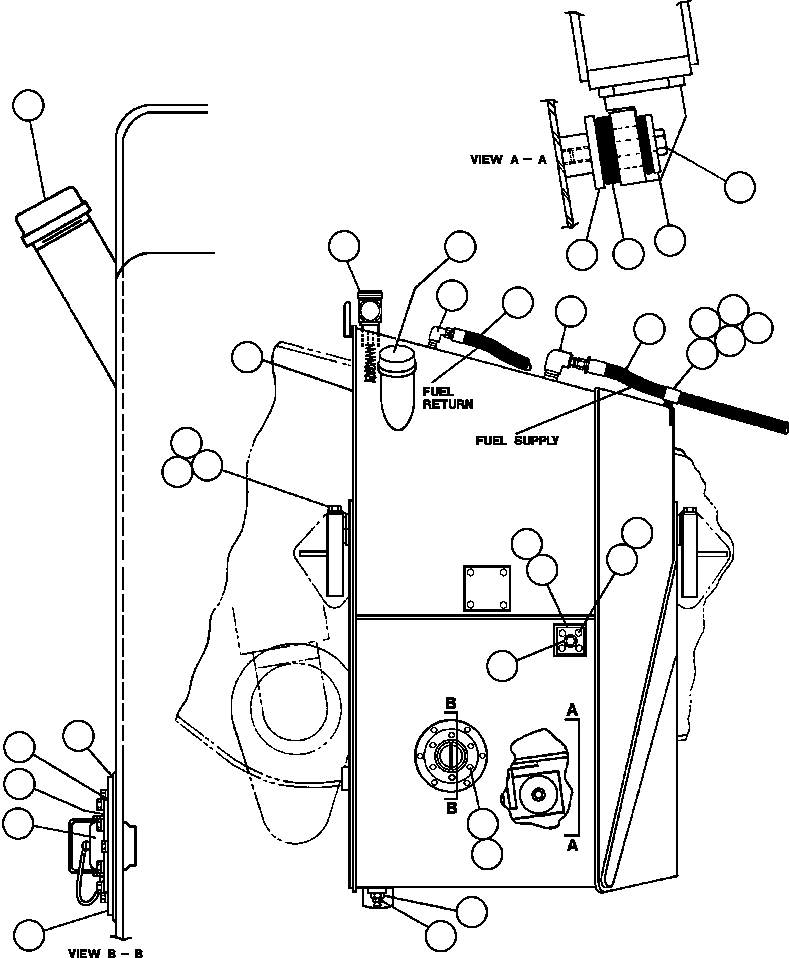 Dump Trucks Komatsu / AFE44-A 510E S/N 31682-3, 31697-9, 31712-8, 31724-5, 31734-5 COAL & ALLIED(AFE44-A) / FUEL TANK INSTALLATION/ QUICK FUEL - R.H.(272 : 20084)