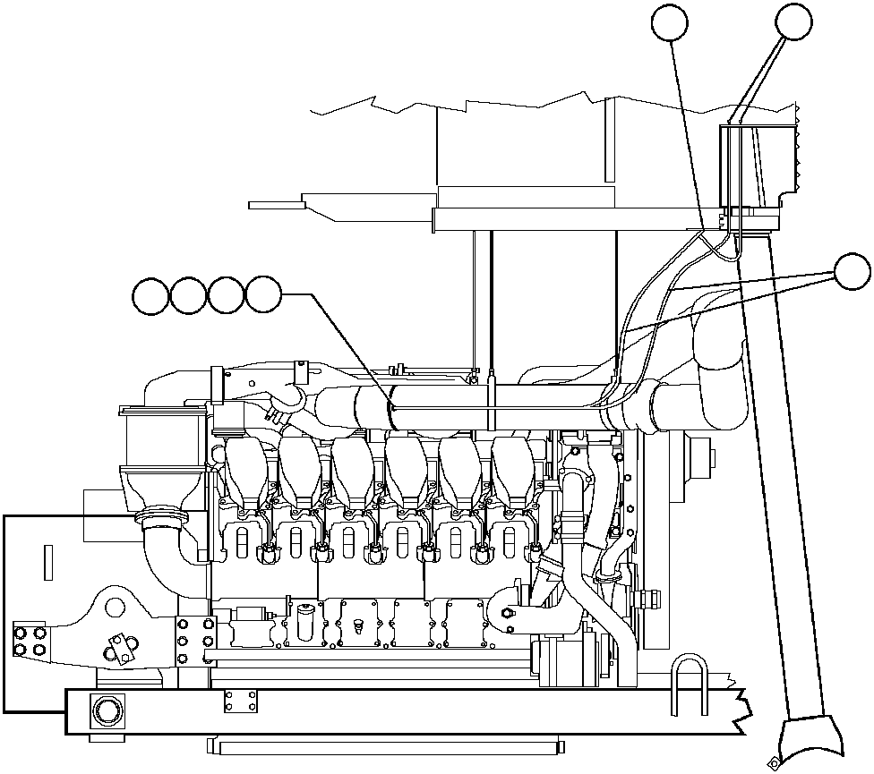 Komatsu parts book diagram for AFE47-AD 730E                SISHEN (A30095 & A30098): AIR CLEANER SVC INDICATOR PIPING