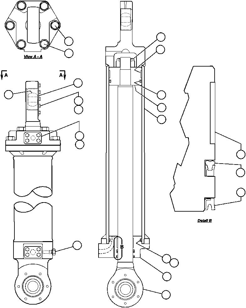 Dump Trucks Komatsu / AFE47-AD 730E                SISHEN (A30095 & A30098)(AFE47-AD) / STEERING CYLINDER INSTALLATION(098 : 55014)