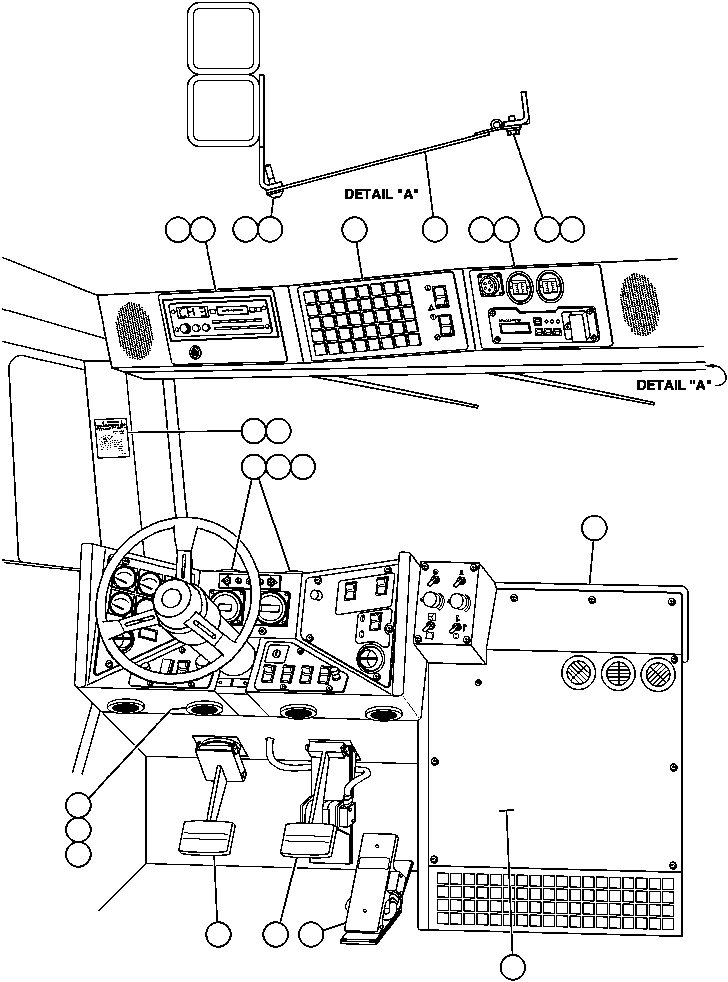 Komatsu parts book diagram for AFE47-AD 730E                SISHEN (A30095 & A30098): OPERATOR CONTROLS & OVERHEAD PANEL