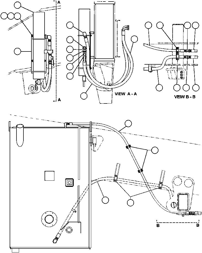Komatsu parts book diagram for AFE47-AD 730E                SISHEN (A30095 & A30098): FUEL FILTER PIPING