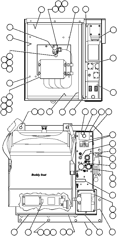 Komatsu parts book diagram for AFE47-AD 730E                SISHEN (A30095 & A30098): CAB INTERFACE COMPARTMENT