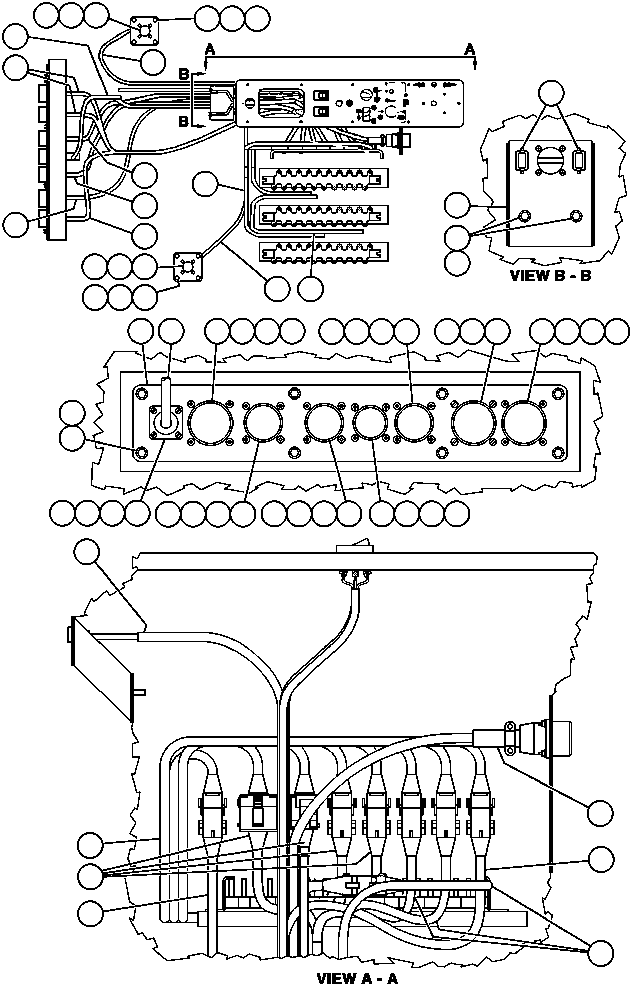 Komatsu parts book diagram for AFE47-AD 730E                SISHEN (A30095 & A30098): CAB CONNECTOR PLATE & WIRING