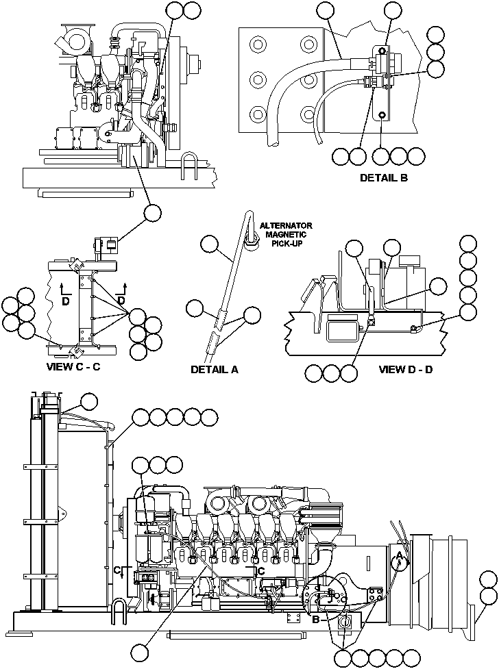 Komatsu parts book diagram for AFE47-AD 730E                SISHEN (A30095 & A30098): ENGINE WIRING