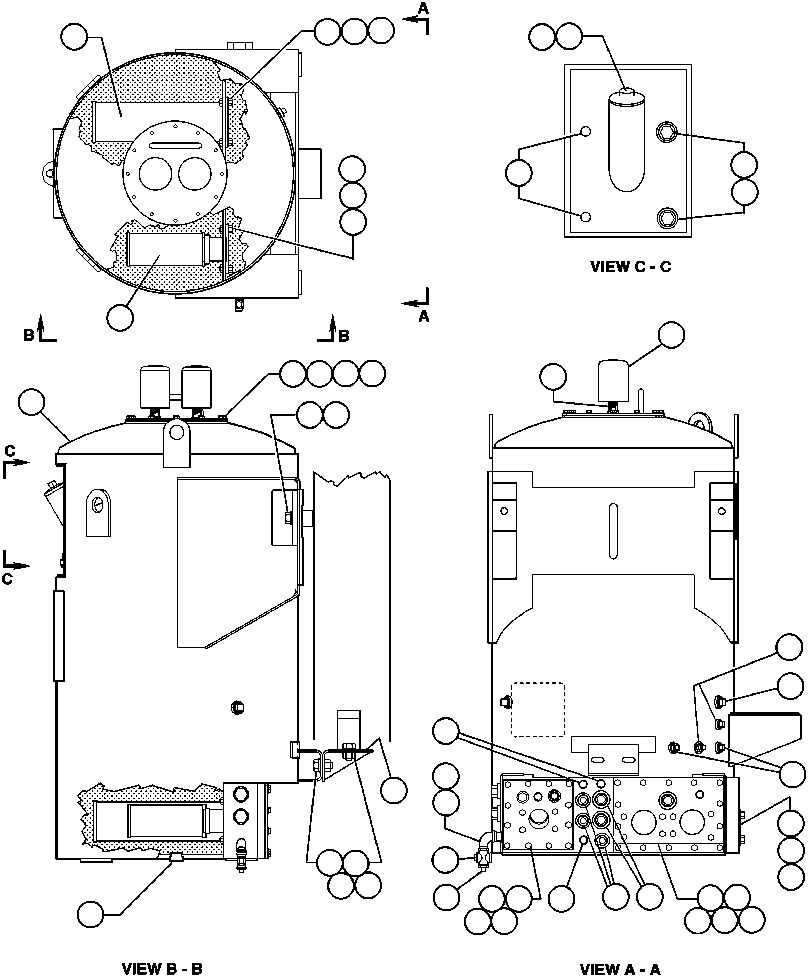 Komatsu parts book diagram for AFE47-AD 730E                SISHEN (A30095 & A30098): HYDRAULIC TANK ASSEMBLY INSTALLATION