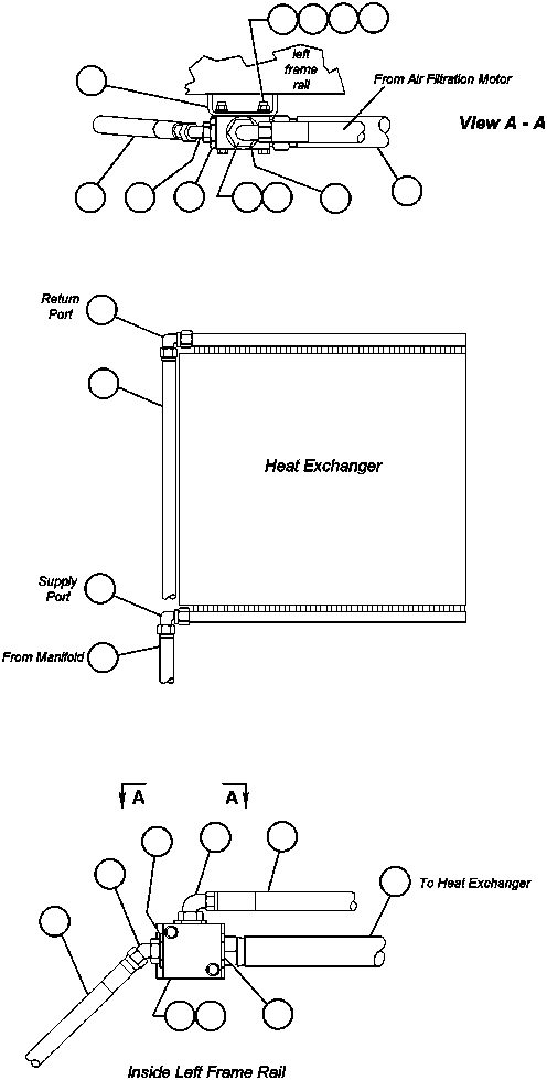 Komatsu parts book diagram for AFE47-AD 730E                SISHEN (A30095 & A30098): HYDRAULIC SYSTEM PIPING - TROLLEY