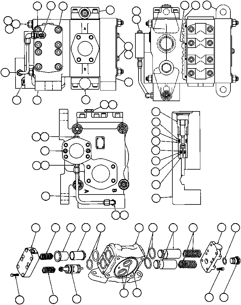 Komatsu parts book diagram for AFE47-AD 730E                SISHEN (A30095 & A30098): HOIST CONTROL VALVE ASSEMBLY (PB8267)