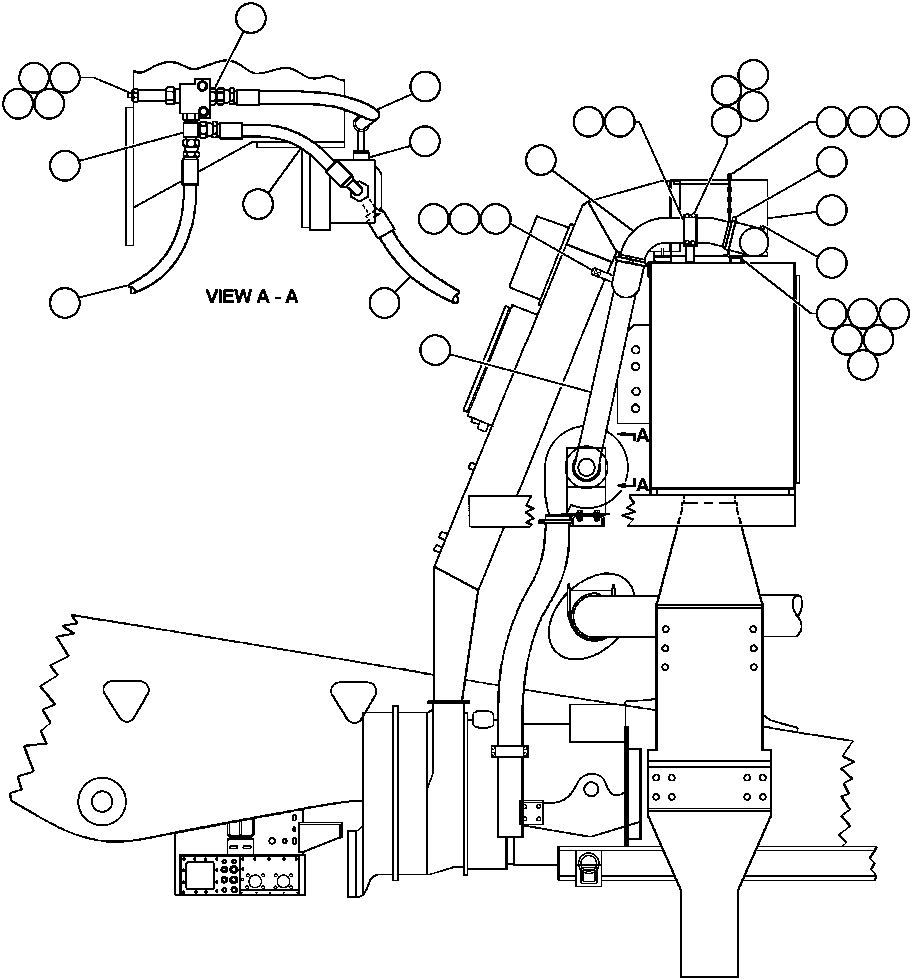 Komatsu parts book diagram for AFE47-AD 730E                SISHEN (A30095 & A30098): AIR INTAKE FILTRATION INSTL (EG5756)