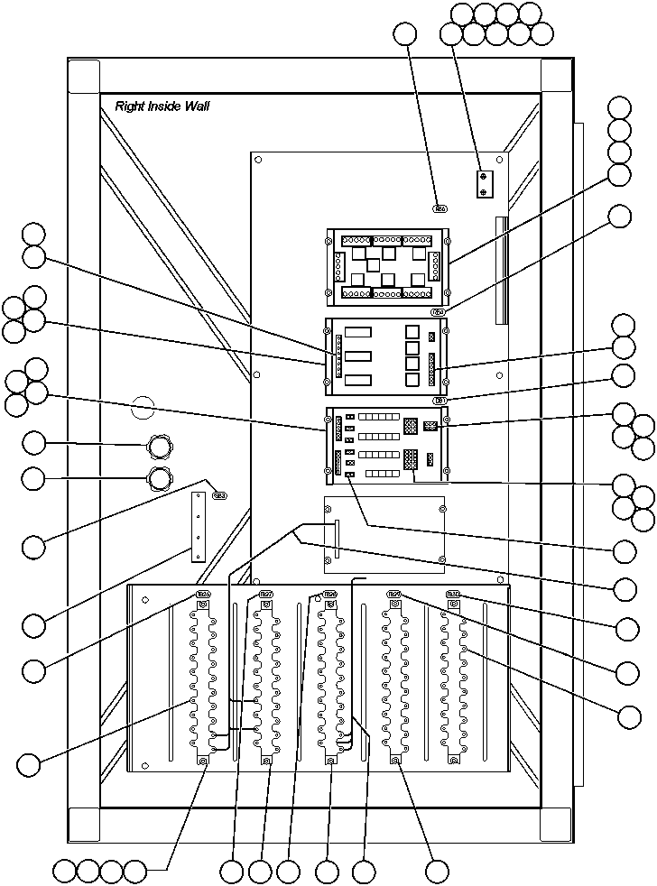Komatsu parts book diagram for AFE47-AD 730E                SISHEN (A30095 & A30098): CONTROL CABINET ASSEMBLY - R.H. SIDE