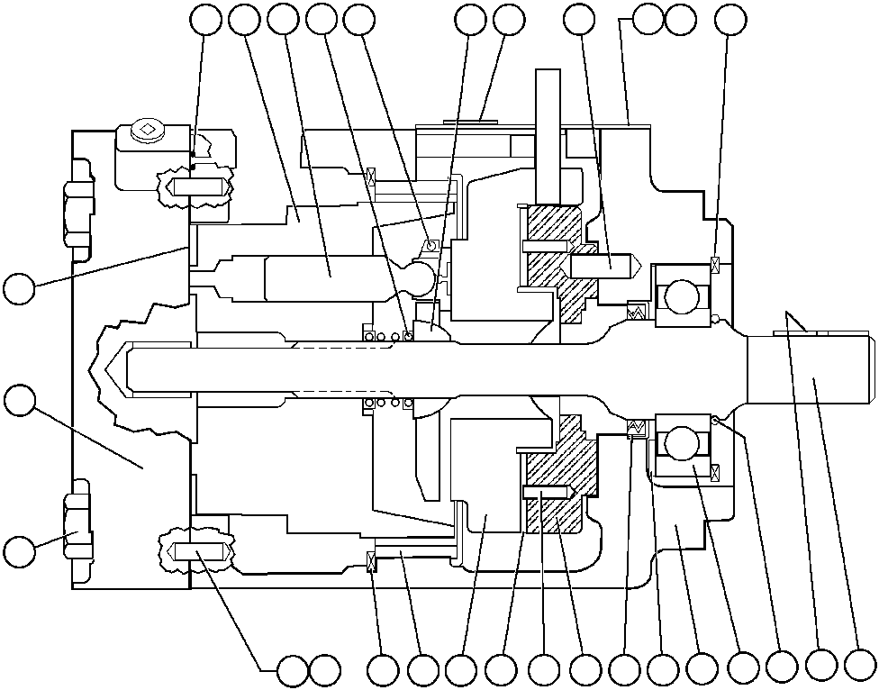 Komatsu parts book diagram for AFE47-AD 730E                SISHEN (A30095 & A30098): HYDRAULIC MOTOR ASSEMBLY (PB9424)