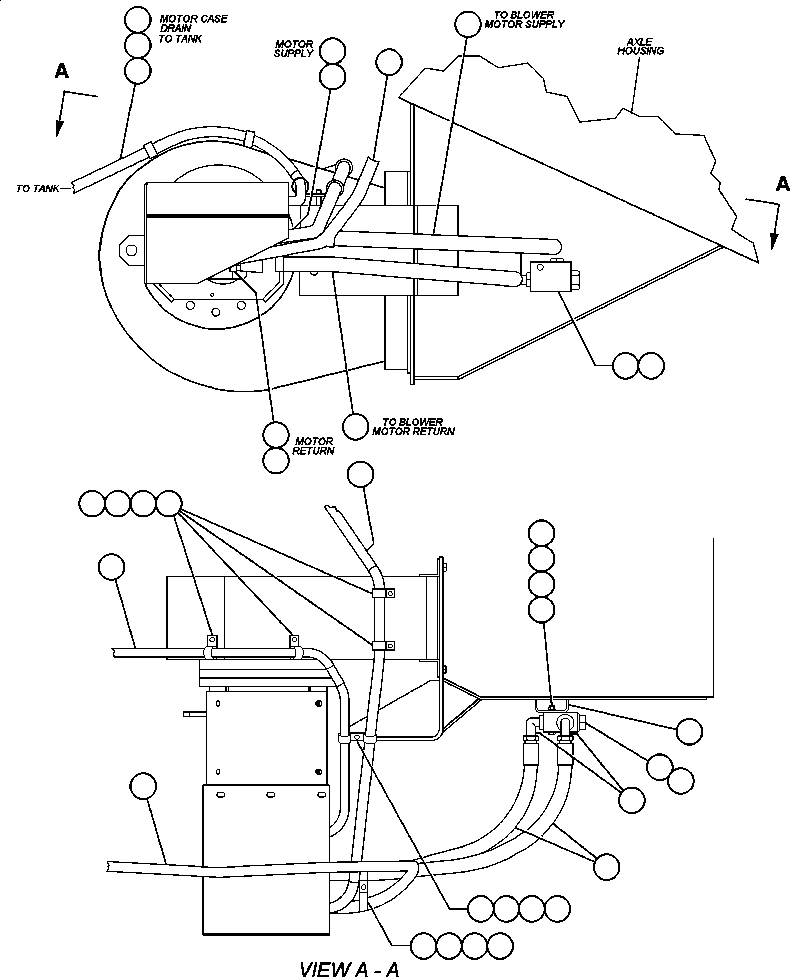 Komatsu parts book diagram for AFE47-AD 730E                SISHEN (A30095 & A30098): AUXILIARY BLOWER PIPING - TROLLEY
