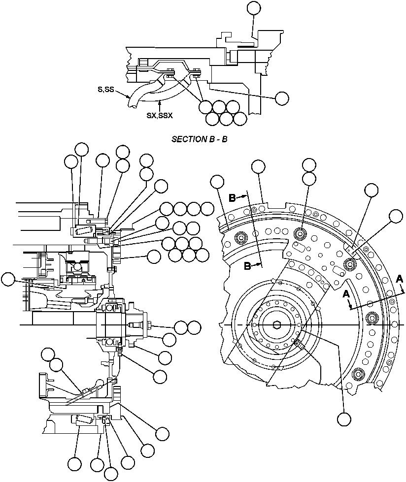 Komatsu parts book diagram for AFE47-AD 730E                SISHEN (A30095 & A30098): MOTORIZED WHEEL - 788FS10 - 1