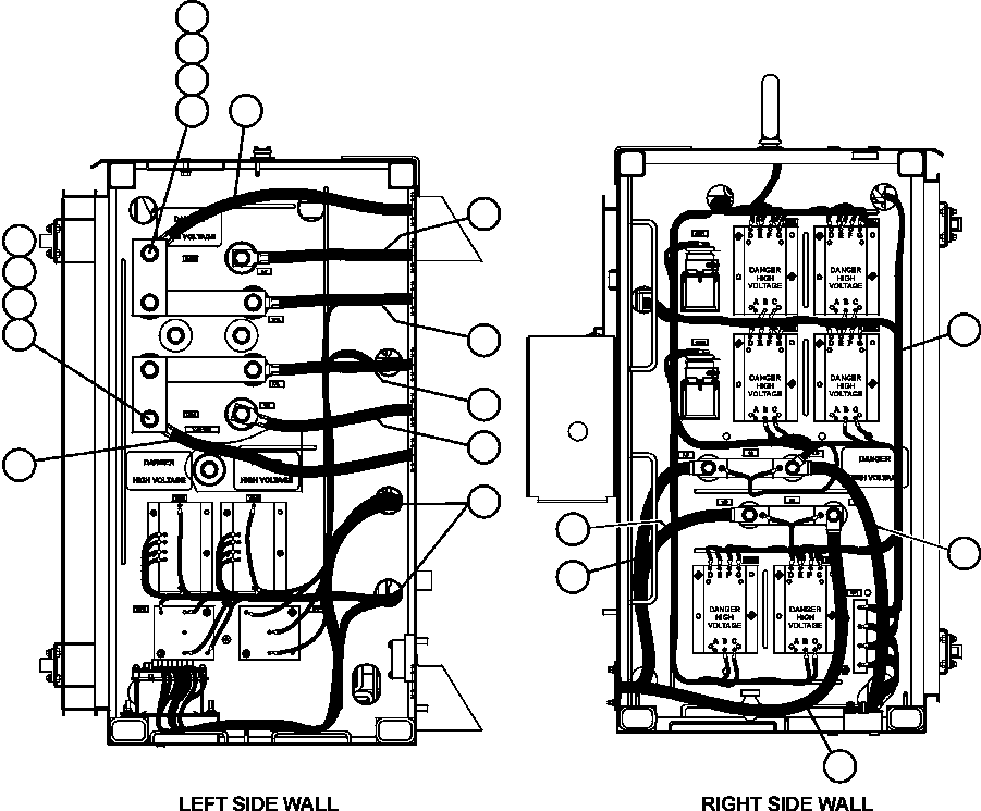 Dump Trucks Komatsu / AFE47-BK 730E S/N A30201-A30202, A30205-A30207 & A30210-A30211 ATB(AFE47-BK) / CONT. CAB. - CENTER DOOR L.S. & R.S. WALL WIRING(416 : 41555)