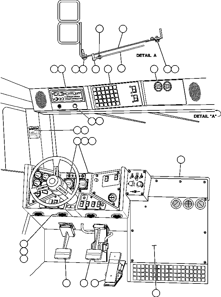 Dump Trucks Komatsu / AFE47-BN 730E S/N A30212-A30213   QUE BRADA BLANCA(AFE47-BN) / OPERATOR CONTROLS & OVERHEAD PANEL(128 : 55558)