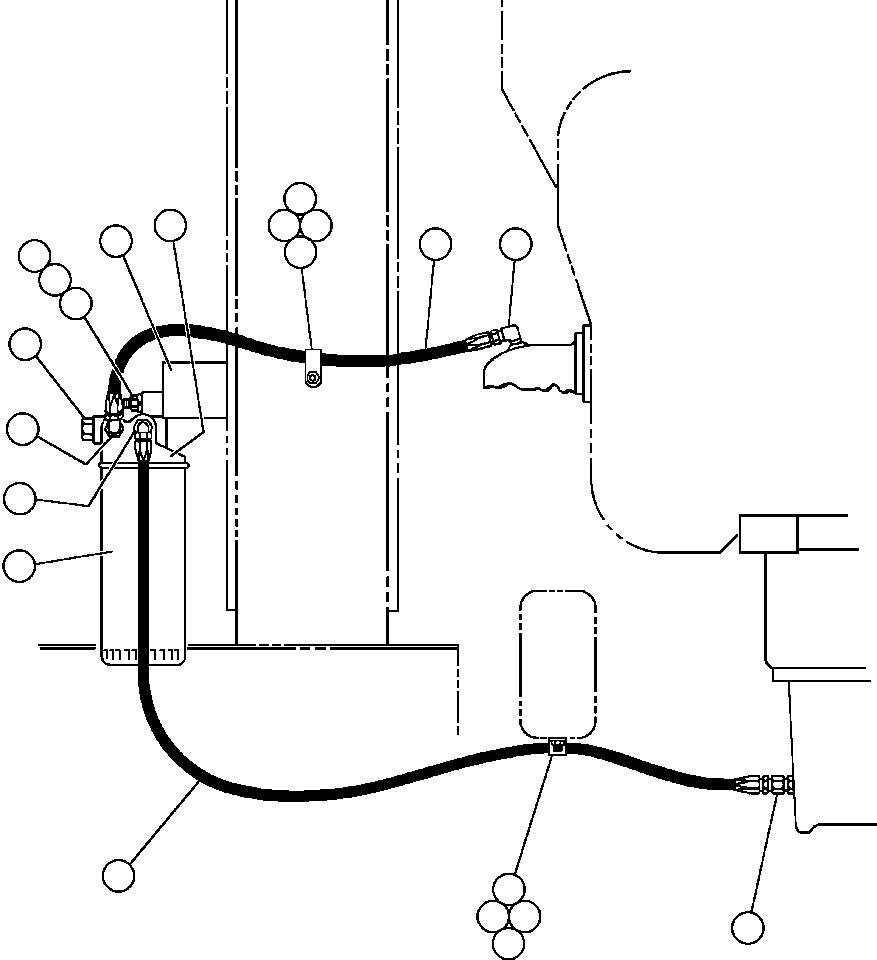 Dump Trucks Komatsu / AFE47-BS 730E S/N A30220-A30224   PAMA(AFE47-BS) / ENGINE BY-PASS FILTER PIPING & INSTL(054 : 11986)