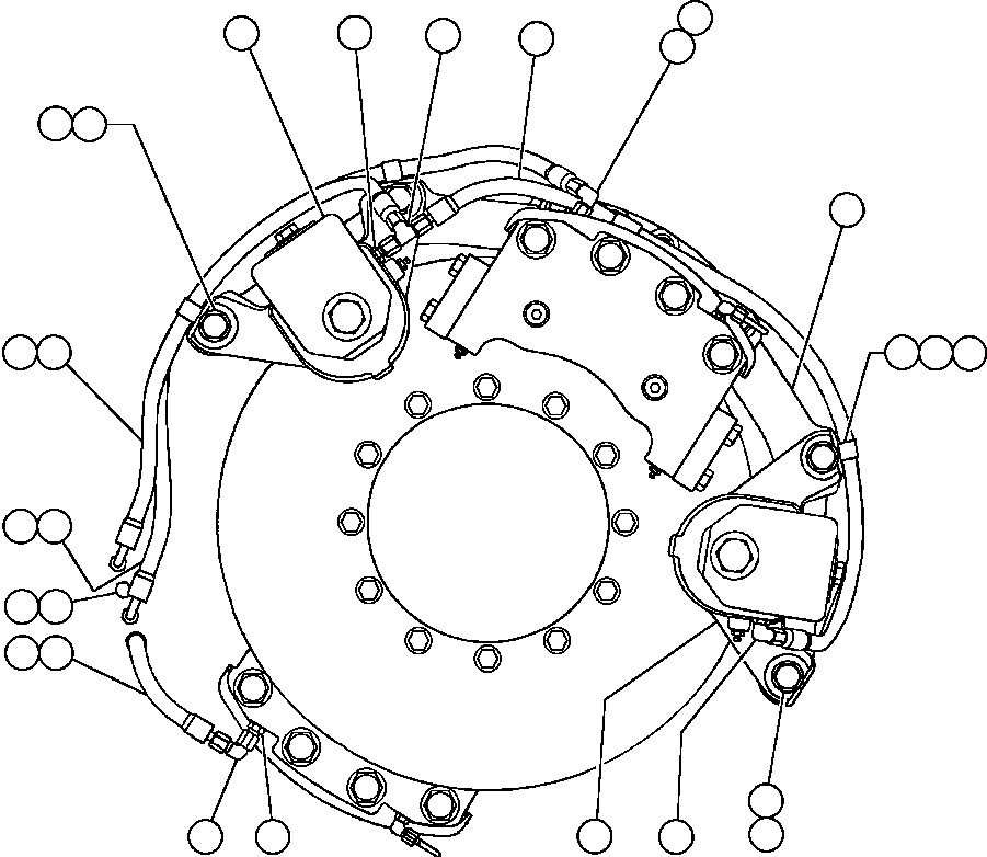 Komatsu parts book diagram for AFE47-BS 730E S/N A30220-A30224   PAMA: REAR DISC & PARKING BRAKE INSTL - 1