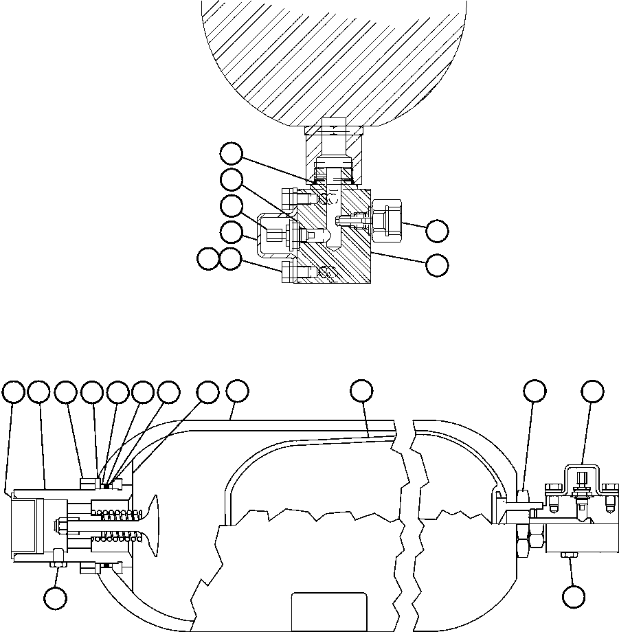 Komatsu parts book diagram for AFE47-BS 730E S/N A30220-A30224   PAMA: STEERING ACCUMULATOR ASSEMBLY (PC1338)