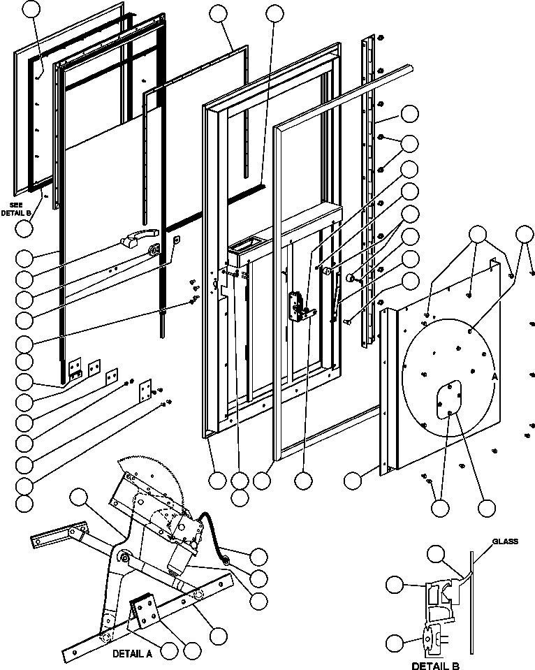 Komatsu parts book diagram for AFE47-BS 730E S/N A30220-A30224   PAMA: DOOR - R.H. (SM5949)