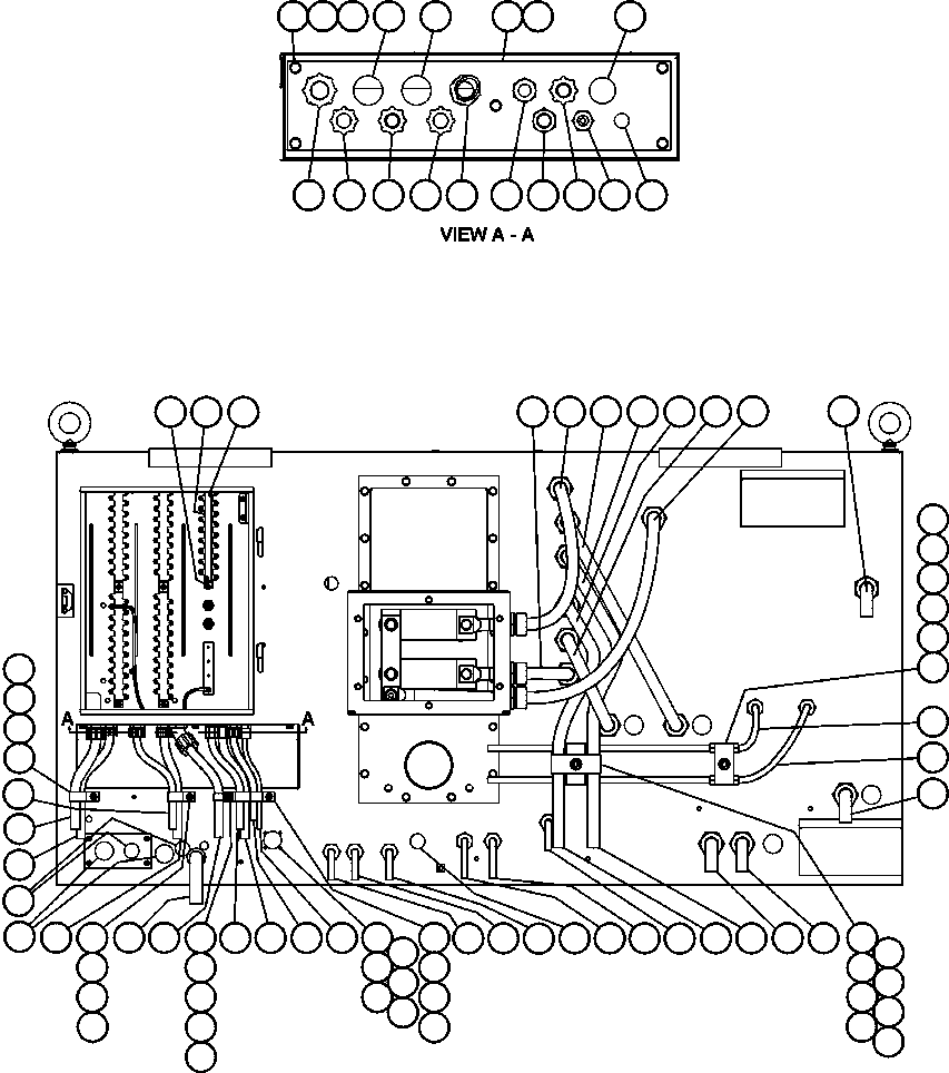 Komatsu parts book diagram for AFE47-BS 730E S/N A30220-A30224   PAMA: CONTROL CABINET WIRING - REAR