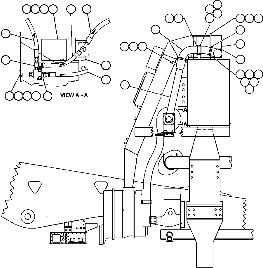 Dump Trucks Komatsu / AFE47-BT 730E               KUMBA (A30225 - A30226)(AFE47-BT) / AIR INTAKE FILTRATION INSTL(388 : 55542)
