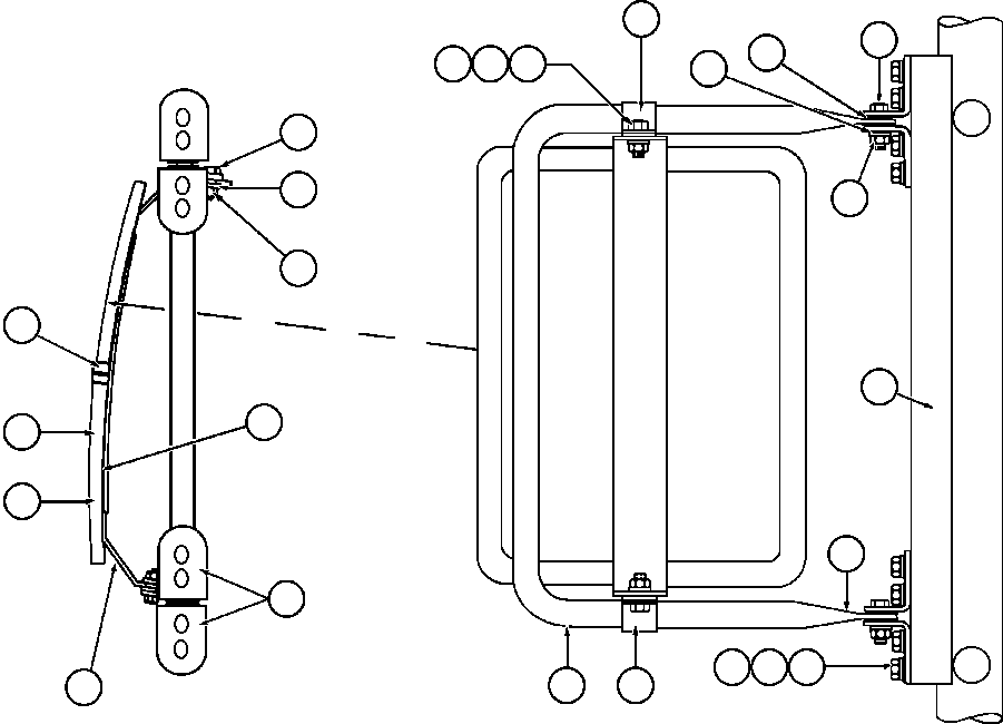 Komatsu parts book diagram for AFE47-BV 730E S/N A30229, A30231, A30236-A30237    CVG: R.H. CONVEX MIRROR INSTALLATION