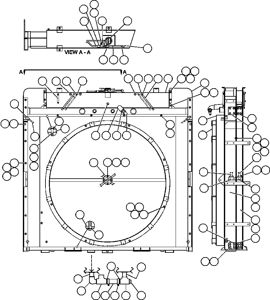 Komatsu parts book diagram for AFE47-BV 730E S/N A30229, A30231, A30236-A30237    CVG: RADIATOR ASSEMBLY (PC0440)