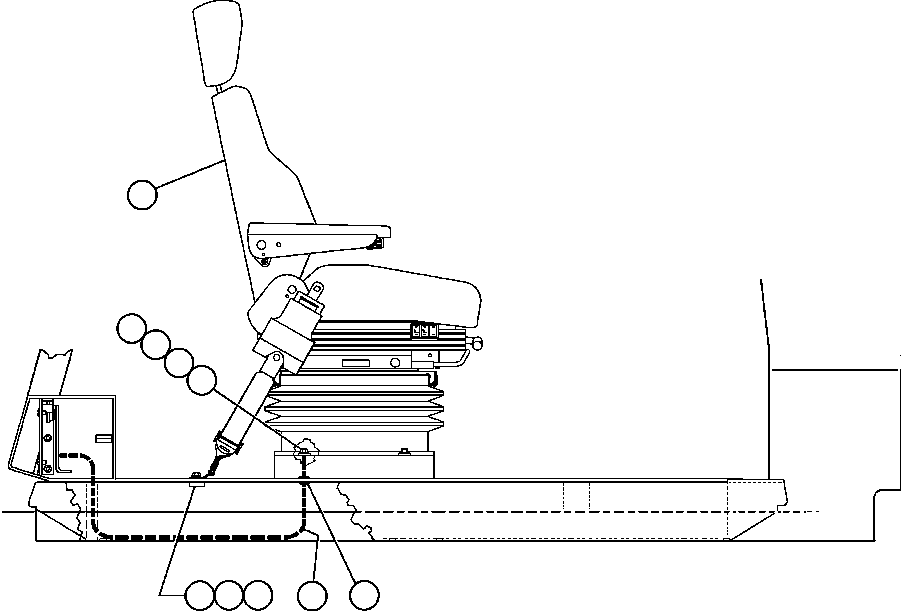 Komatsu parts book diagram for AFE47-BV 730E S/N A30229, A30231, A30236-A30237    CVG: OPERATOR'S SEAT INSTALLATION