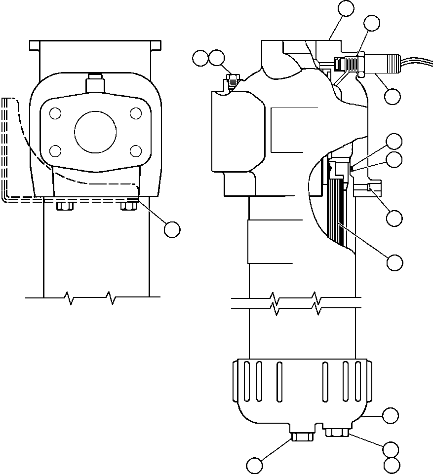 Komatsu parts book diagram for AFE47-BV 730E S/N A30229, A30231, A30236-A30237    CVG: HI-PRESSURE FILTER ASSEMBLY (PB9715)