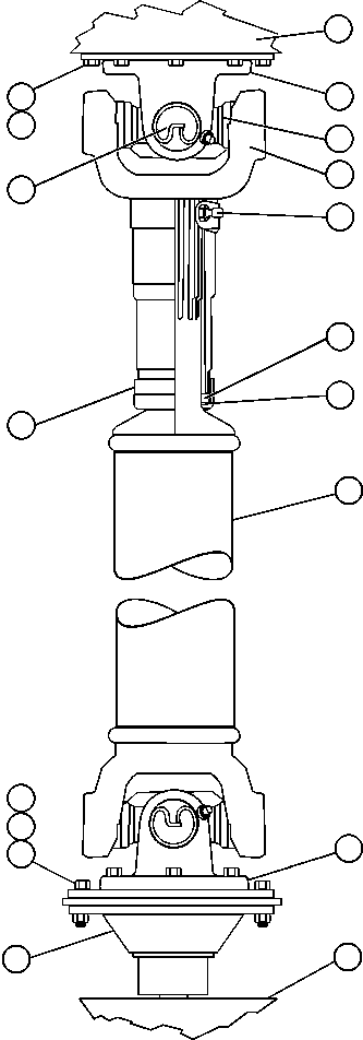 Komatsu parts book diagram for AFE47-BV 730E S/N A30229, A30231, A30236-A30237    CVG: DRIVE SHAFT INSTALLATION