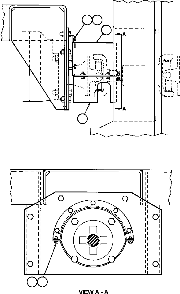 Komatsu parts book diagram for AFE47-BV 730E S/N A30229, A30231, A30236-A30237    CVG: FRONT DRIVELINE PROTECTOR