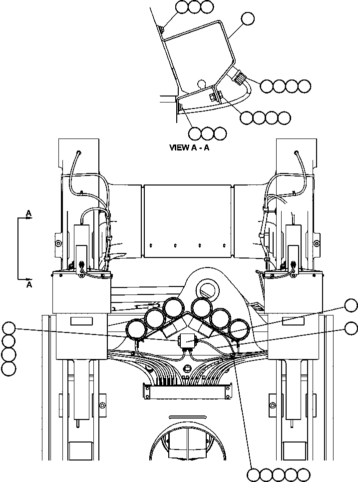 Komatsu parts book diagram for AFE47-BV 730E S/N A30229, A30231, A30236-A30237    CVG: PAYLOAD METER III - REAR SUSPENSIONS