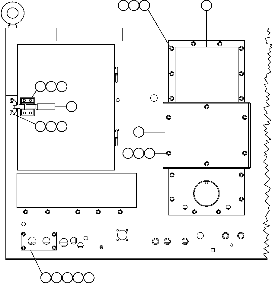 Komatsu parts book diagram for AFE47-BV 730E S/N A30229, A30231, A30236-A30237    CVG: CONTROL CABINET (REAR VIEW)