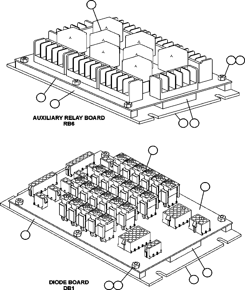 Komatsu parts book diagram for AFE47-BV 730E S/N A30229, A30231, A30236-A30237    CVG: RELAY AND DIODE BOARDS - 1