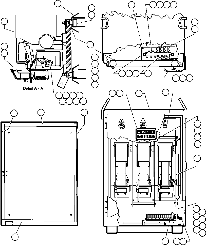 Komatsu parts book diagram for AFE47-BV 730E S/N A30229, A30231, A30236-A30237    CVG: CONTACTOR BOX ASSEMBLY (EK3006)
