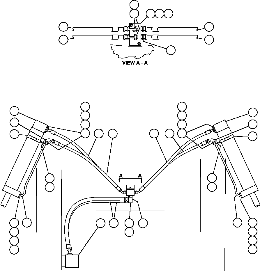 Komatsu parts book diagram for AFE47-BZ 730E  S/N A30246-A30256  HAMMERSLEY IRON: STEERING CYLINDER PIPING