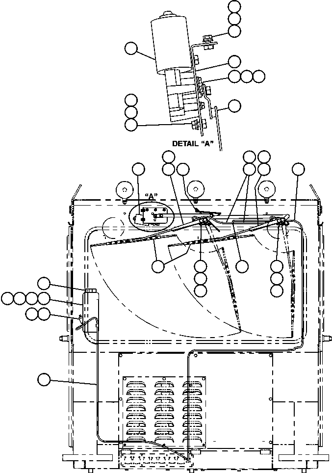 Komatsu parts book diagram for AFE47-BZ 730E  S/N A30246-A30256  HAMMERSLEY IRON: WINDSHIELD WIPER/WASHER INSTALLATION