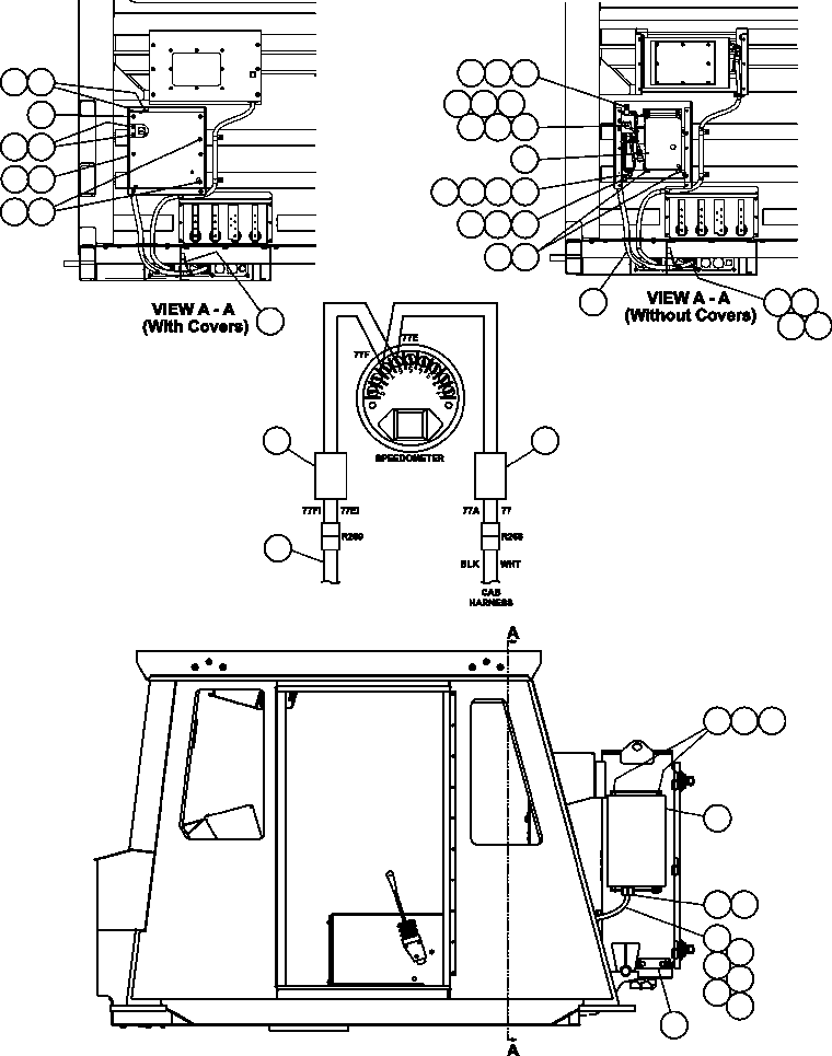 Komatsu parts book diagram for AFE47-BZ 730E  S/N A30246-A30256  HAMMERSLEY IRON: PAYLOAD METER III - CAB