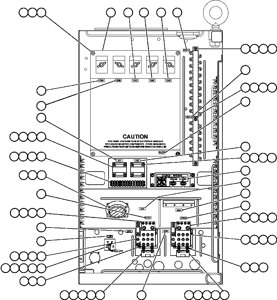 Komatsu parts book diagram for AFE47-BZ 730E  S/N A30246-A30256  HAMMERSLEY IRON: CONTROL CABINET (RIGHT DOOR)