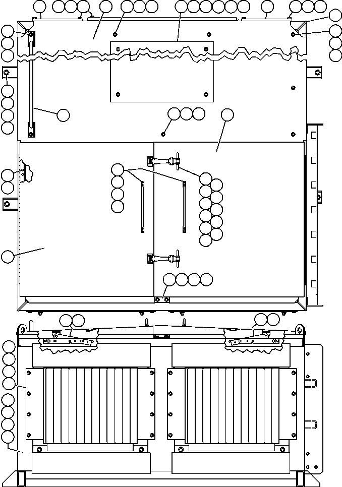 Komatsu parts book diagram for AFE47-BZ 730E  S/N A30246-A30256  HAMMERSLEY IRON: BLOWN GRID - 3 STEP, 18 ELEMENT